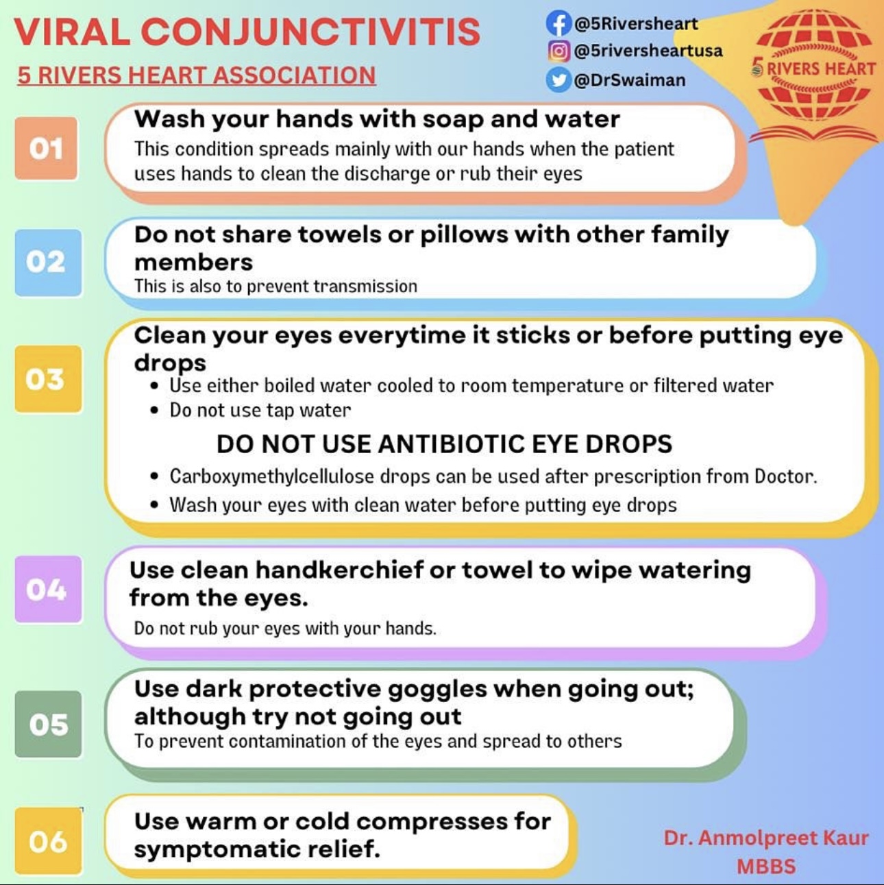 Viral conjunctivitis health poster in English