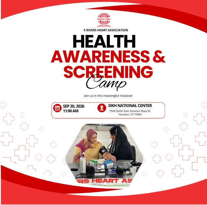 Poster for Health Awareness & Screening Camp on September 20, 2026