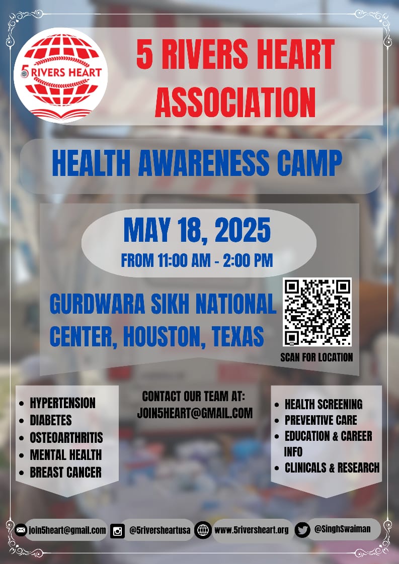 Poster for Health Awareness & Screening Camp on May 18, 2025